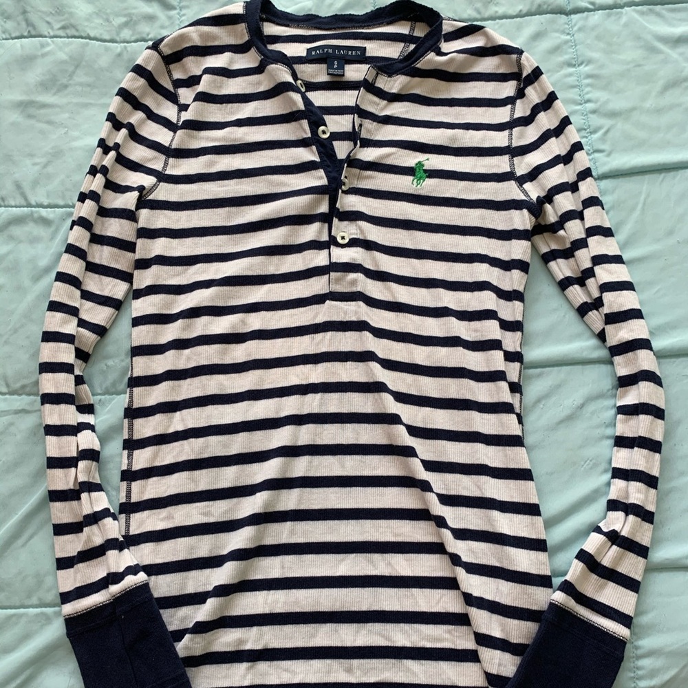 Ralph Lauren 1/4 button striped shirt